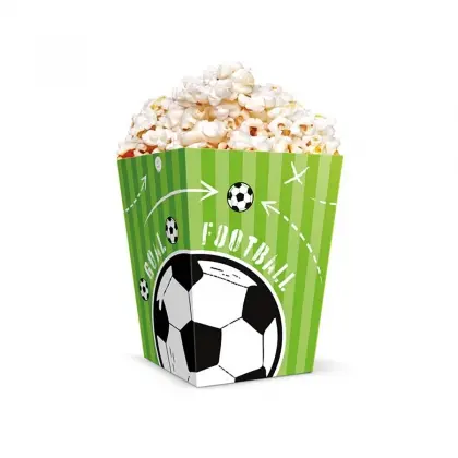 Xωνάκια για Popcorn Με Σχέδιο Football 8.5x8.5x12.5cm Συσκευασία 6 τεμαχίων