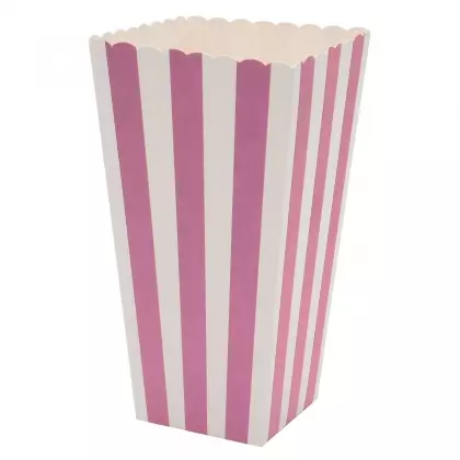 Χωνάκια Για Popcorn Χάρτινα Ριγέ 9x9x15.5cm Συσκευασία 12 Τεμαχίων